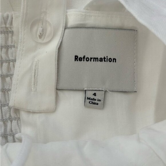 NEW Reformation Balia Linen Sleeveless Midi Dress in White | US 4 UK 8 - Picture 10 of 16